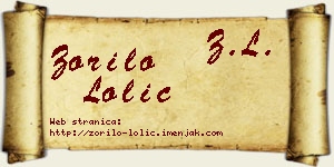 Zorilo Lolić vizit kartica